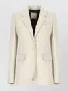 Tagliatore Blazer Suede Leather Back Vent In Neutral