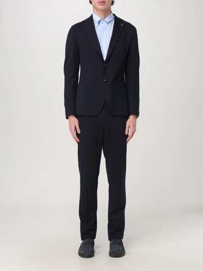 Tagliatore Cotton Dress Suit In Black