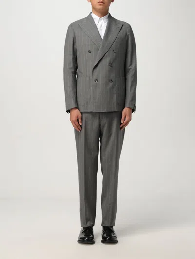 Tagliatore Pinstripe Double-breasted Suit Jacket In Gray