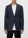 Tagliatore 'montecarlo' Blazer In Textured Fabric In Gray