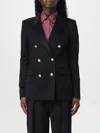 Tagliatore Black Double Breasted Blazer In Multi