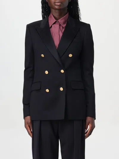Tagliatore Black Double Breasted Blazer In Multi