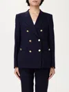 Tagliatore Double-breasted Blue Jacket In Wool Blend