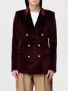 Tagliatore 'jasmine' Velvet Double-breasted Jacket In Brown