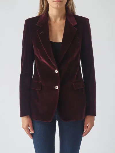 Tagliatore Blazer Woman Color Red Purple In Animal Print