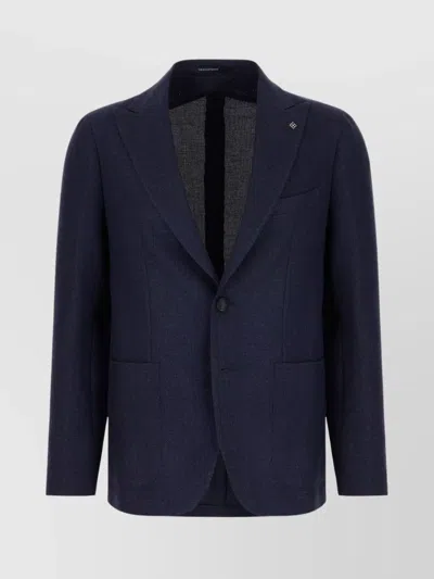 TAGLIATORE BLAZER WOOL BLEND TEXTURED FABRIC