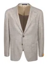 Tagliatore Tailored Beige Blazer With Notch Lapel In Beige