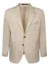 Tagliatore Beige Single Berated Blazer In Beige