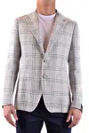 Tagliatore Check-print Single-breasted Blazer In Beige