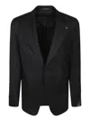 Tagliatore Long-sleeved Suit Jacket In Black