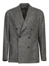 Tagliatore Houndstooth Jacket In Grey-white-black In Black