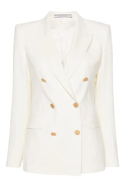 Tagliatore Peak-lapels Double-breasted Blazer In White