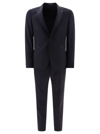 Tagliatore Single Breasted Wool Suit In Blue