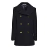Tagliatore Blue Cashmere And Wool Blanche Coat In Black
