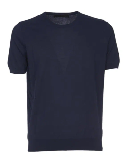 Tagliatore Blue Crewneck T-shirt
