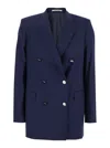 Tagliatore Blue Double-breasted Jacket With Classic Lapels In Blue