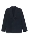 Tagliatore Tailored Blue Double-breasted Jacket With Notched Lapel