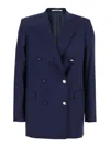 Tagliatore Blue Double-breasted Jacket With Classic Lapels In Blu