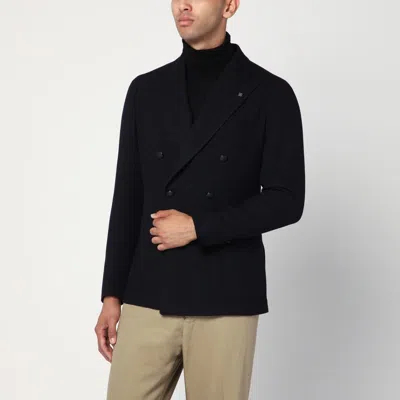 Tagliatore Wool Jacket Double Breasted With Front Pockets In Black