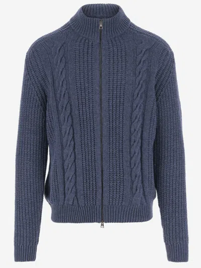 TAGLIATORE BLUE HIGH NECK PULLOVER