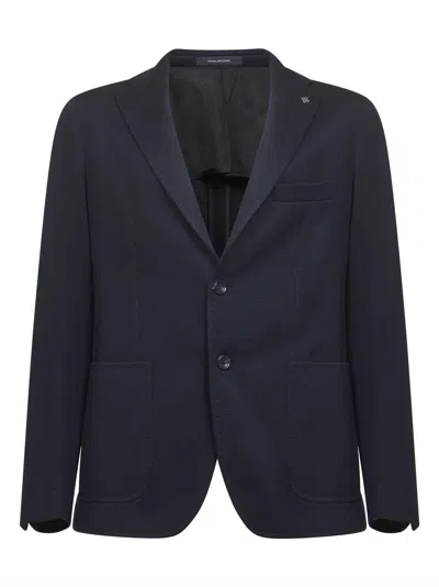 Tagliatore Blue Jersey Montecarlo Single-breasted Blazer