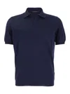 Tagliatore Melange Blue Polo Shirt In Blu