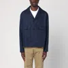Tagliatore Blue Linen Short Blouson In Blue