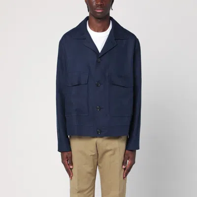 TAGLIATORE TAGLIATORE BLUE LINEN JACKET