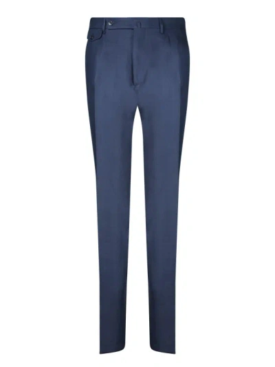 Tagliatore Blue Linen Trousers