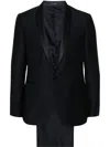 Tagliatore Virgin-wool Tuxedo Suit In Blue
