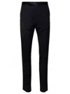 TAGLIATORE BLUE PANTS WITH SATIN WAISTBAND AND WELT POCKETS IN WOOL MAN