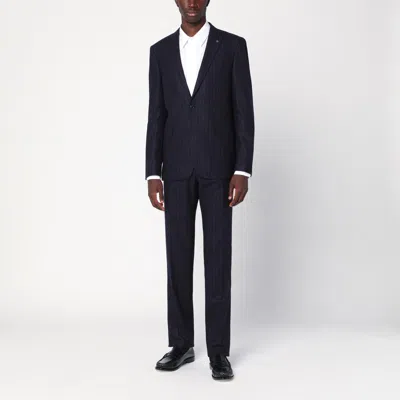 Tagliatore Blue Pinstriped Single-breasted Wool Suit