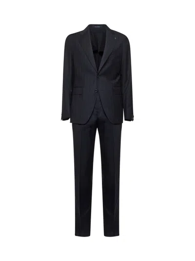 Tagliatore Blue Pinstriped Wool Vesuvio Single-breasted Suit