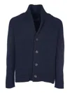 Tagliatore Textured Knit Cardigan With Deep V-neck In Black
