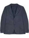 Tagliatore Single-breasted Jacket With Notch Lapel In Blue