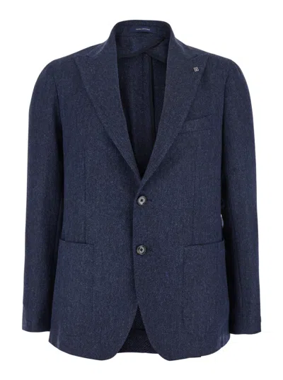 TAGLIATORE MEN BLUE SINGLE-BREASTED BLAZER, 42 LUXURY BLAZERS FOR MEN DARVEYS