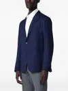 Tagliatore Single Breasted Coat Notch Lapel Front Pockets In Blue