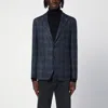 Tagliatore Blue Single-breasted Checked Jacket In Blue