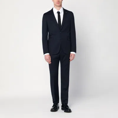 TAGLIATORE TAGLIATORE BLUE SINGLE-BREASTED WOOL SUIT