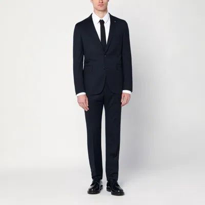 TAGLIATORE BLUE SINGLE-BREASTED WOOL SUIT