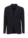 Tagliatore Blue Stretch Virgin Wool Montecarlo Blazer In Black