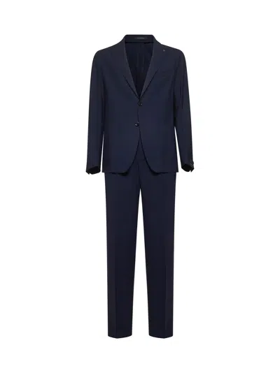 Tagliatore Blue Stretch Wool Montecarlo Single-breasted Suit