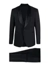 Tagliatore Virgin-wool Tuxedo Suit In Blue
