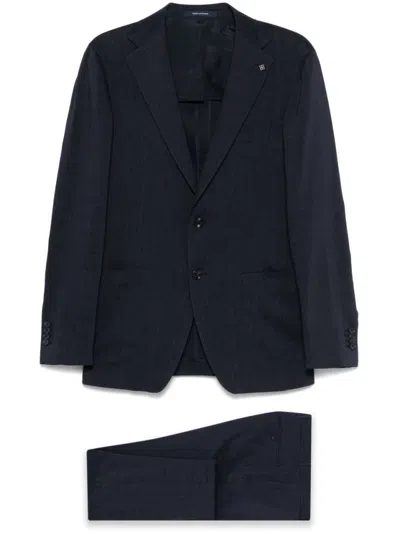 TAGLIATORE TAGLIATORE BLUE TAILORED SUIT WITH TWO-BUTTON CLOSURE