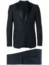 Tagliatore Three-piece Tailored Suit In Rich Blue Virgin Wool In Black
