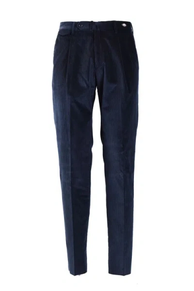 Tagliatore Pants With Belt Loops And Pockets In Blue