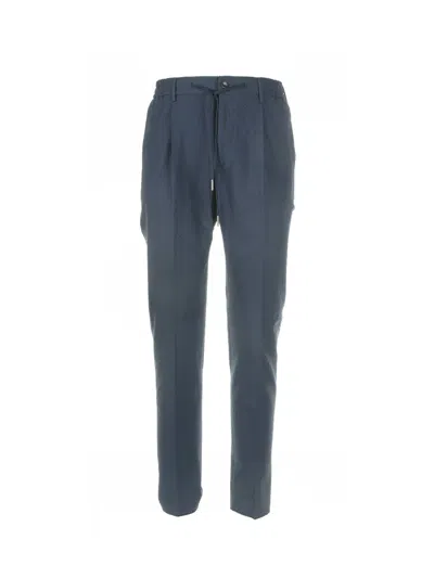 Tagliatore Blue Trousers With Drawstring