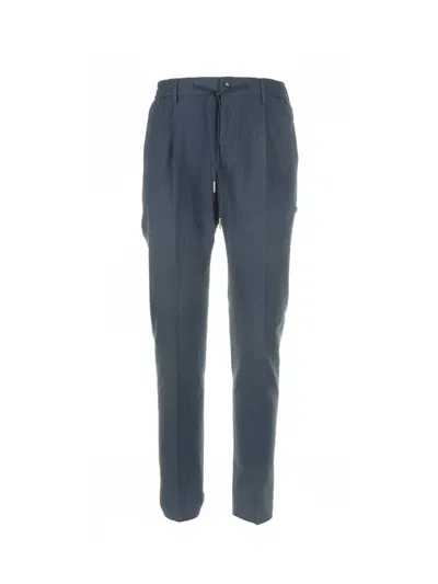 Tagliatore Blue Trousers With Drawstring