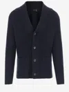 Tagliatore Jackson Stretch Wool Cardigan In Blue