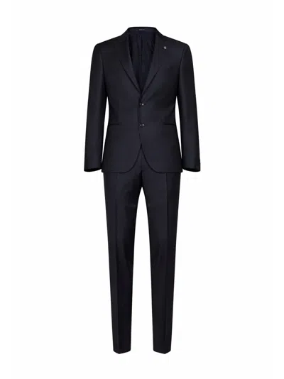 Tagliatore Blue Virgin Wool Bruce Single-breasted Suit In Multi